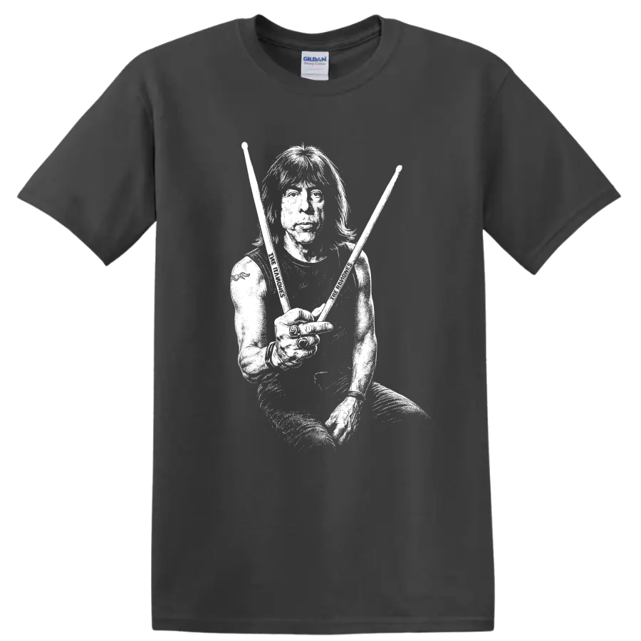 Marky Ramone Ramones Rock Legends Punk Drummer T Shirt - Charcoal