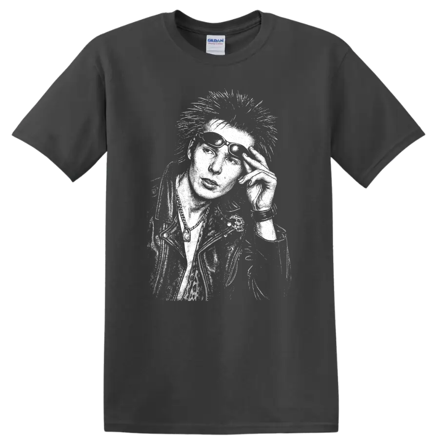Sid Vicious Sex Pistols Rock Legends T Shirt Punk Music Tribute - Charcoal