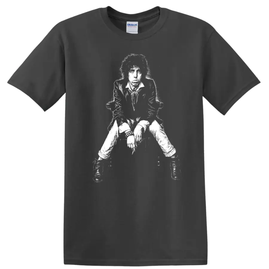 Mick Jagger The Rolling Stones Rock Legends Portrait T Shirt - Charcoal