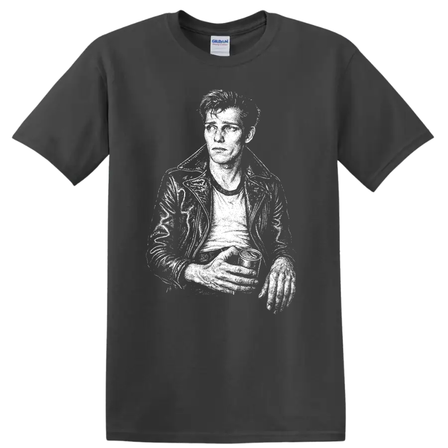 Paul Simonon The Clash Rock Legends Silhouette T Shirt - Charcoal