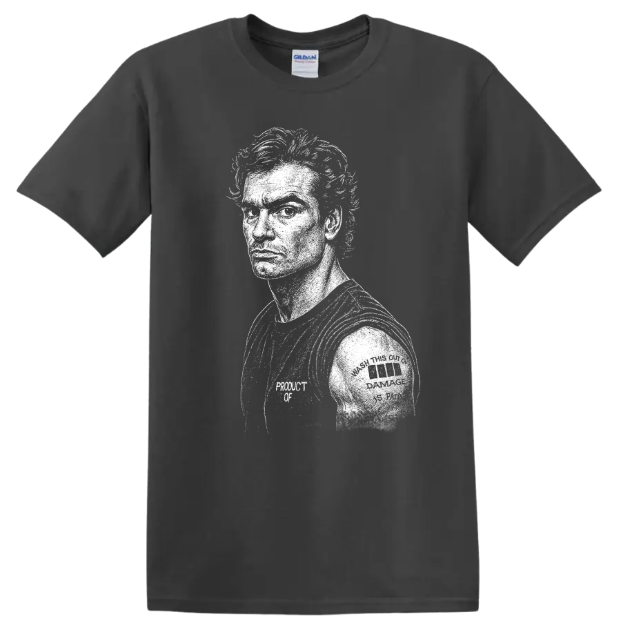 Andrew Eldritch The Sisters of Mercy Rock Legends Portrait T Shirt - Charcoal