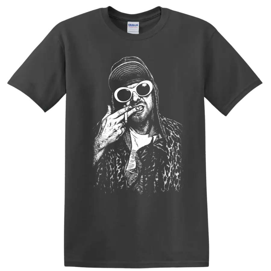 Kurt Cobain Nirvana Smells Like Teen Spirit Rock Legends T Shirt - Charcoal