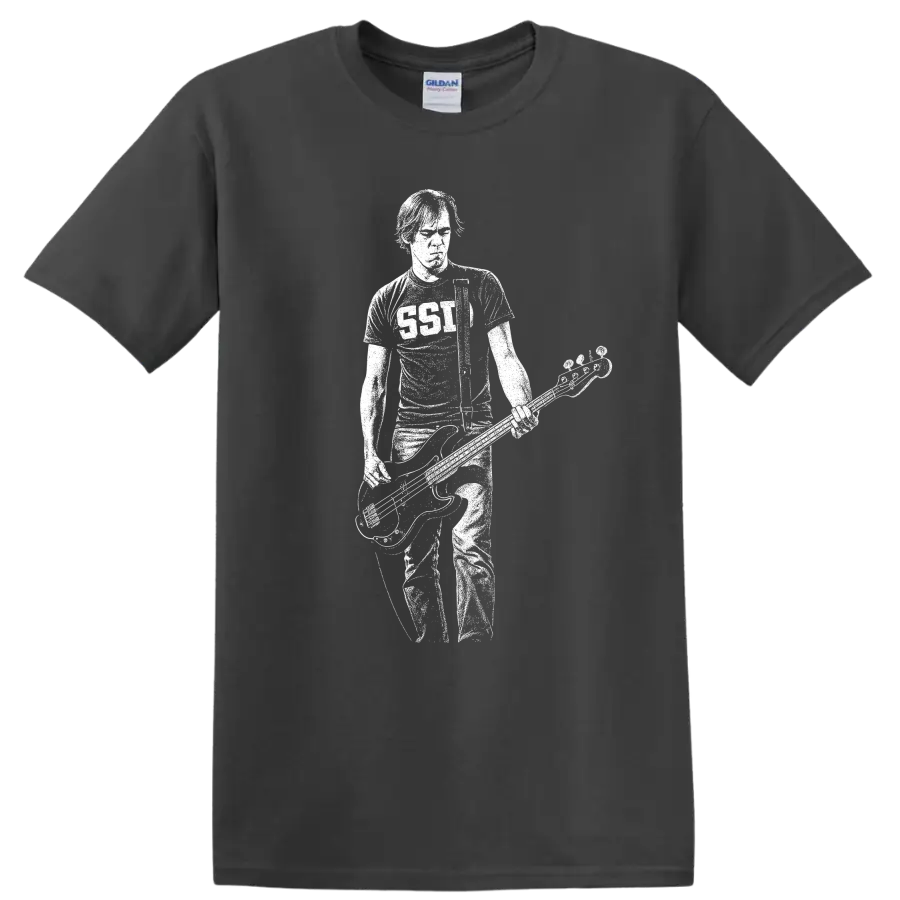 Krist Novoselic Nirvana Rock Legends Silhouette T Shirt - Charcoal