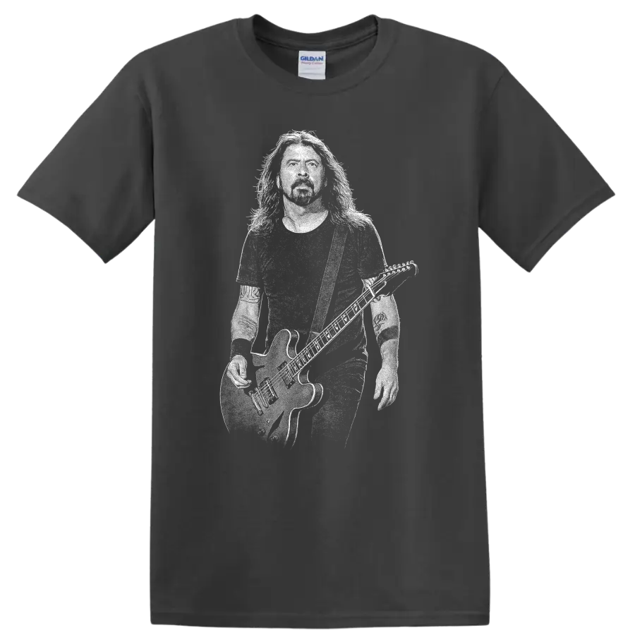 Dave Grohl Foo Fighters Rock Legends Tribute T Shirt - Charcoal