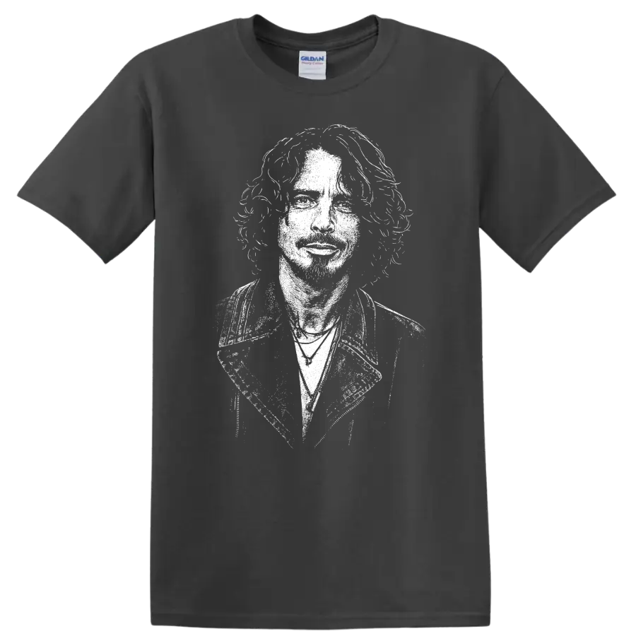 Chris Cornell Soundgarden Rock Legends Tribute T Shirt for Fans - Charcoal