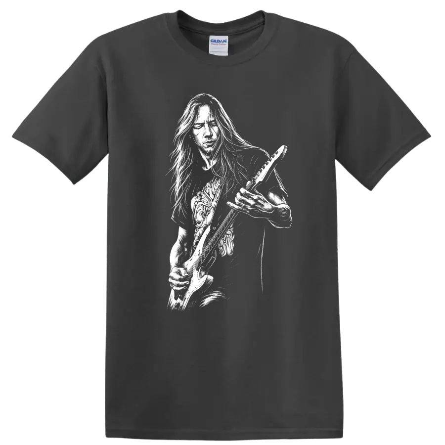 David Gilmour Pink Floyd Rock Legends T Shirt Vintage Music Tribute - Charcoal