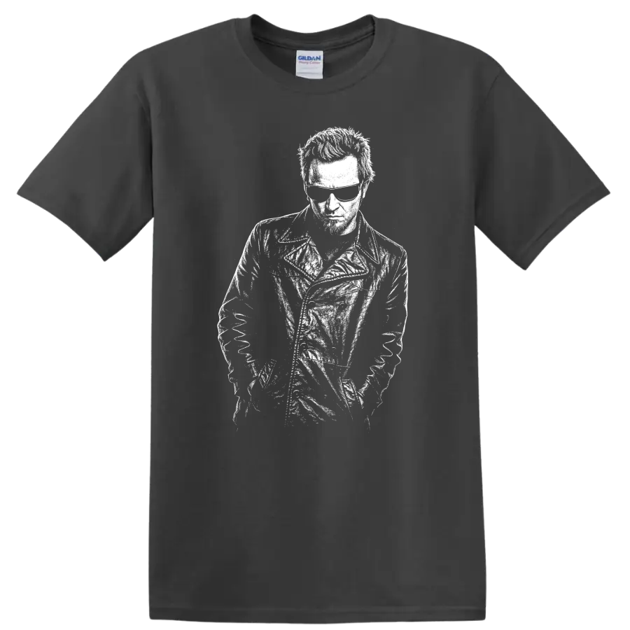 Bono U2 Rock Legends Silhouette Portrait T Shirt - Charcoal