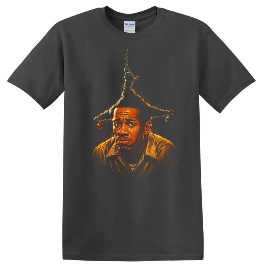 Illustrated portrait inspired by Don't Be a Menace to South Central While Drinking Your Juice in the on a Charcoal T Shirt