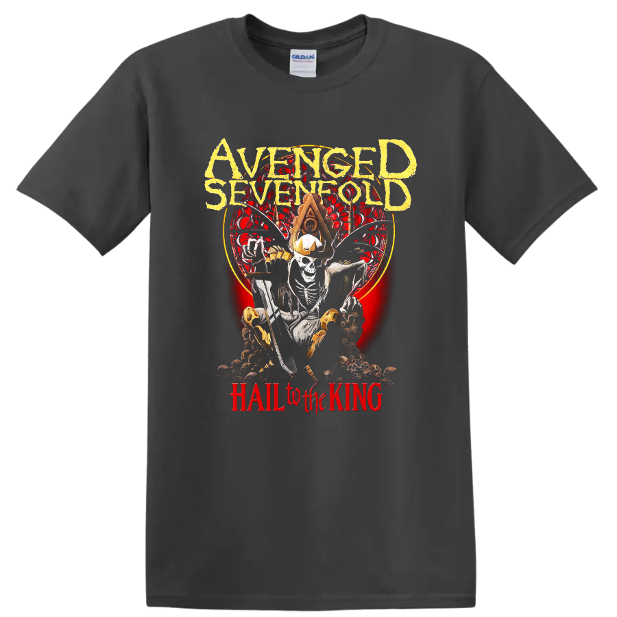 Avenged Sevenfold A7X Hail to the King skull graphic T - Charcoal