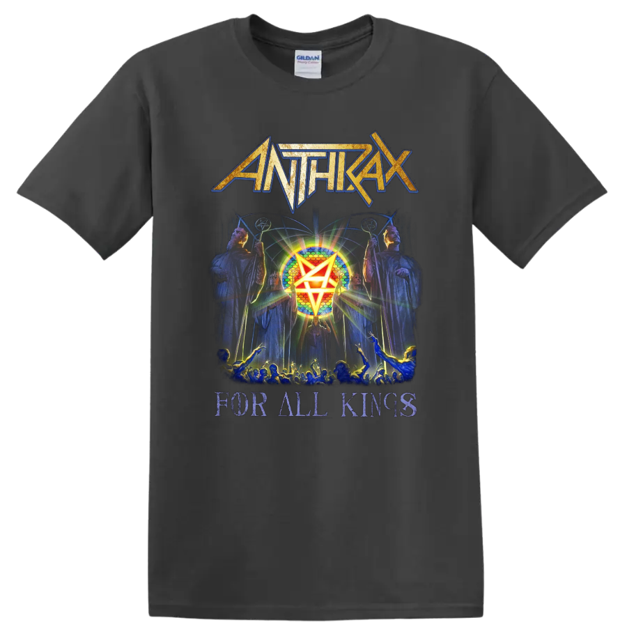 Anthrax For All Kings heavy metal band graphic print T - Charcoal