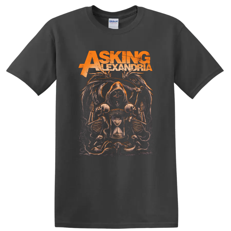 ASKING ALEXANDRIA skull reaper graphic print - Charcoal