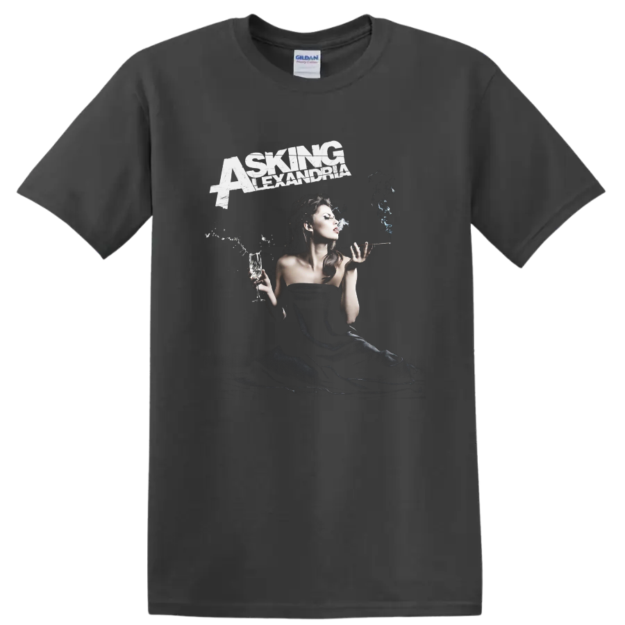 Asking Alexandria graphic print T shirt with smoky band - Charcoal
