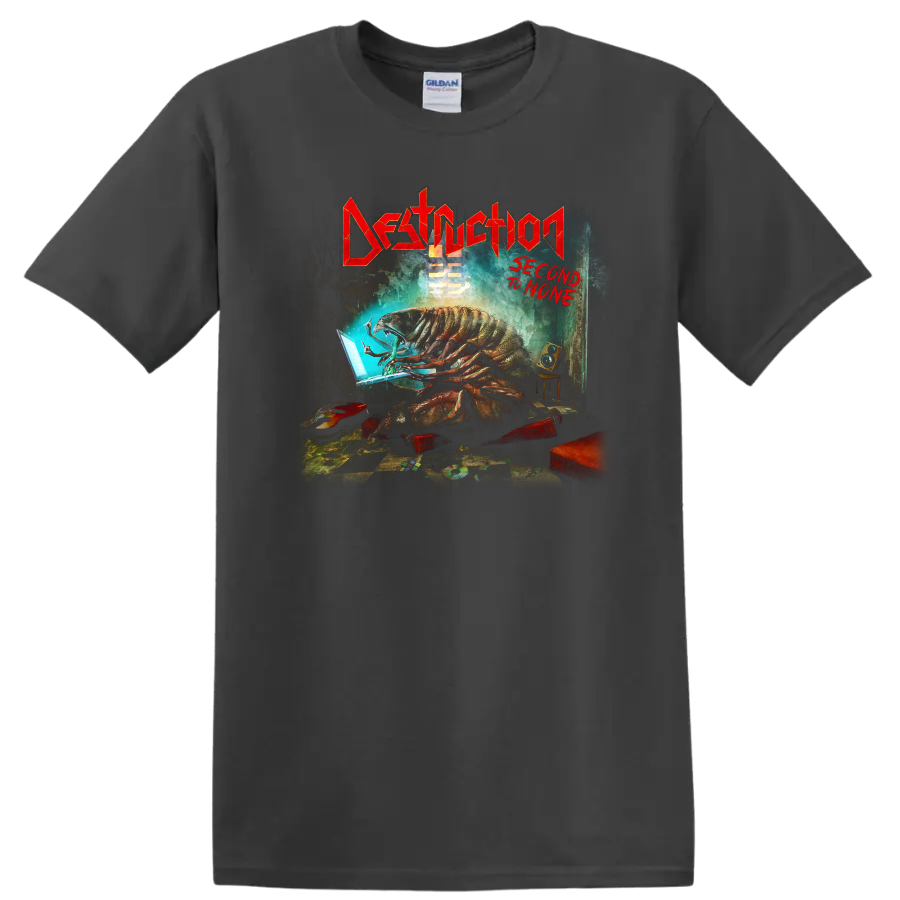 Destruction Second to None thrash metal graphic print T - Charcoal