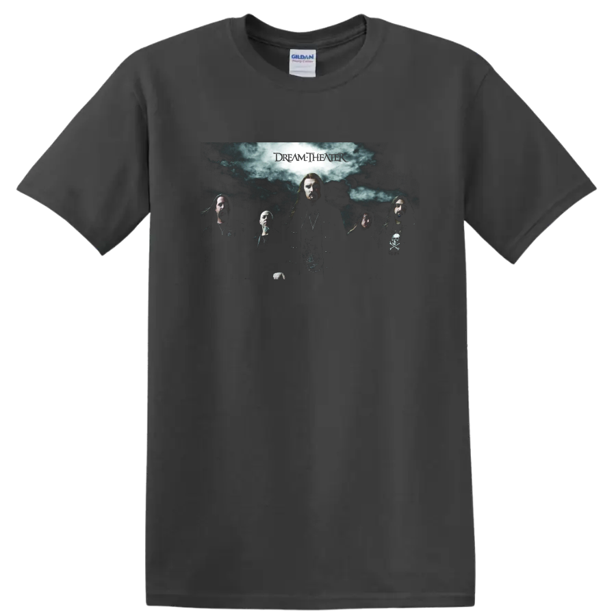 Dream Theater band graphic print T Shirt with dark moody group - Charcoal