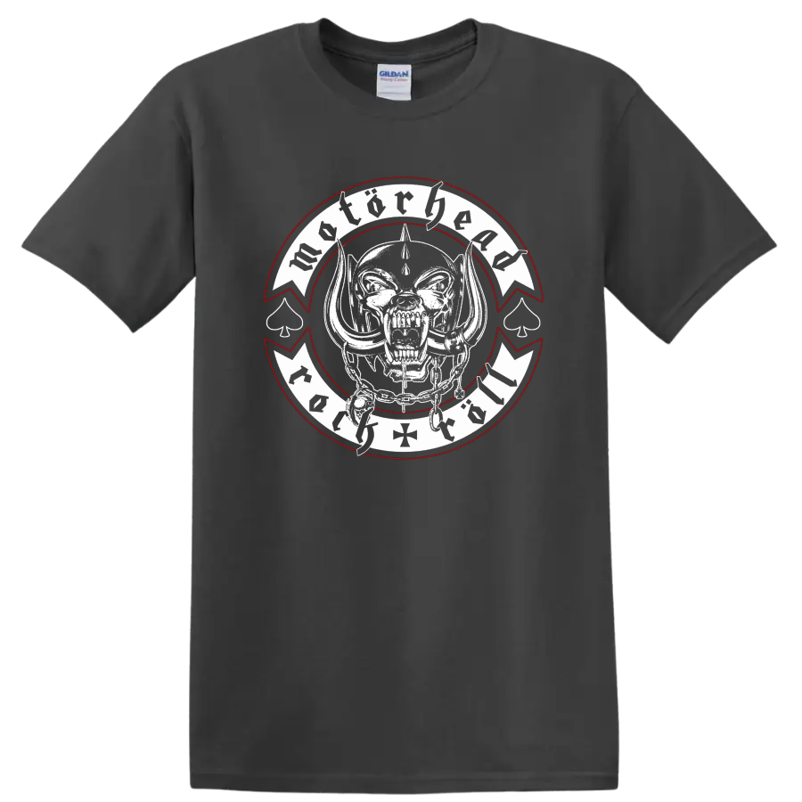 Motorhead skull logo graphic print T shirt with gothic - Charcoal