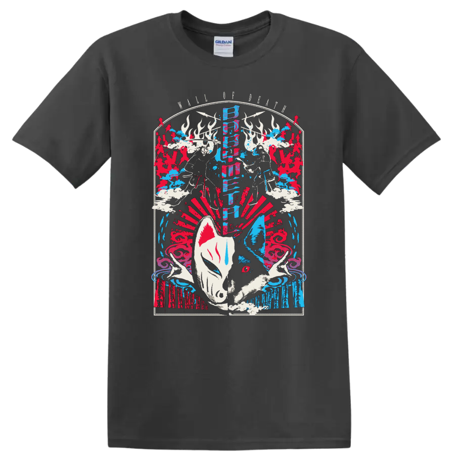 BABYMETAL LEGEND 2015 fox festival collage with kitsune masks and red blue artwork on a Charcoal T Shirt