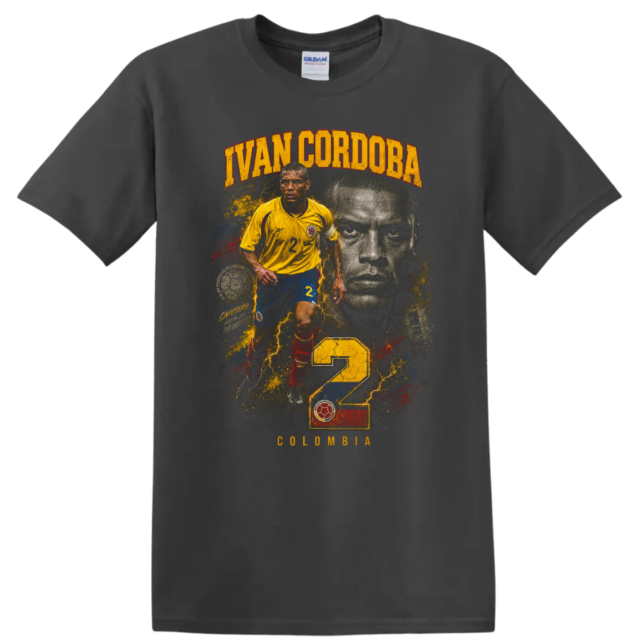James Rodríguez Colombia soccer player graphic design on a Charcoal T Shirt