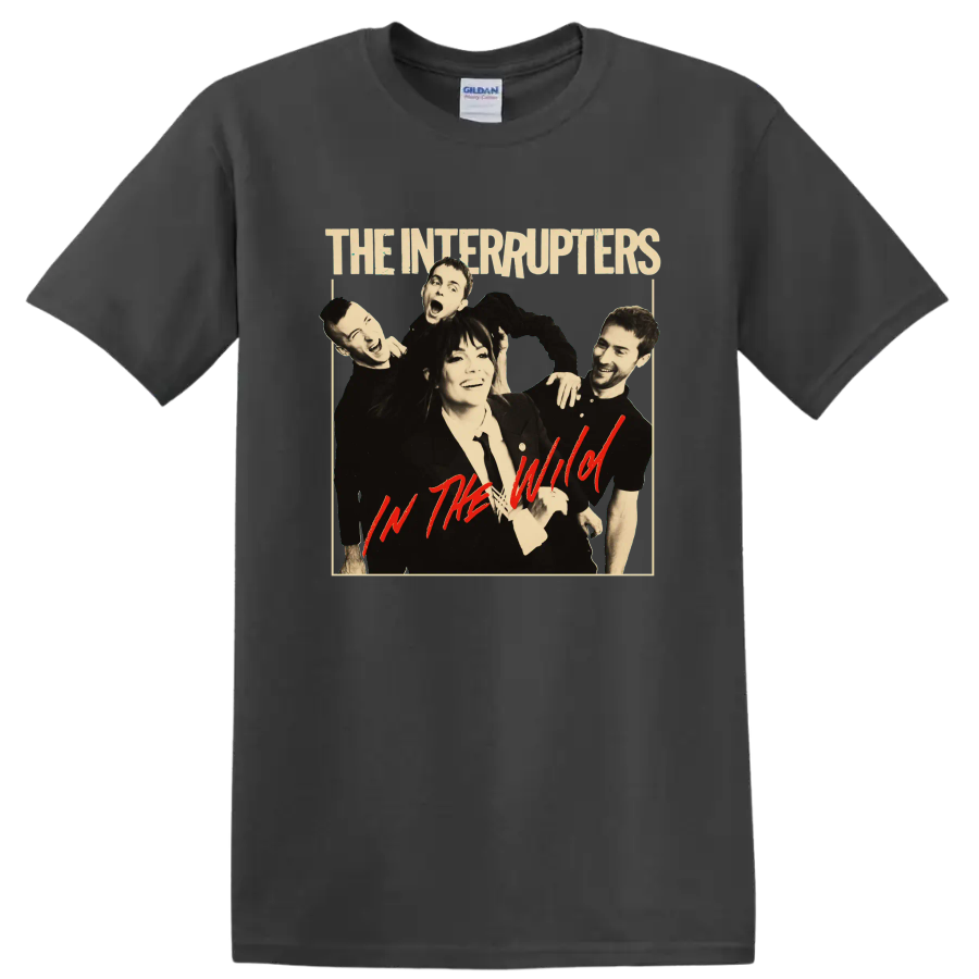The Interrupters punk rock band portrait with In the Wild text on a Charcoal T Shirt