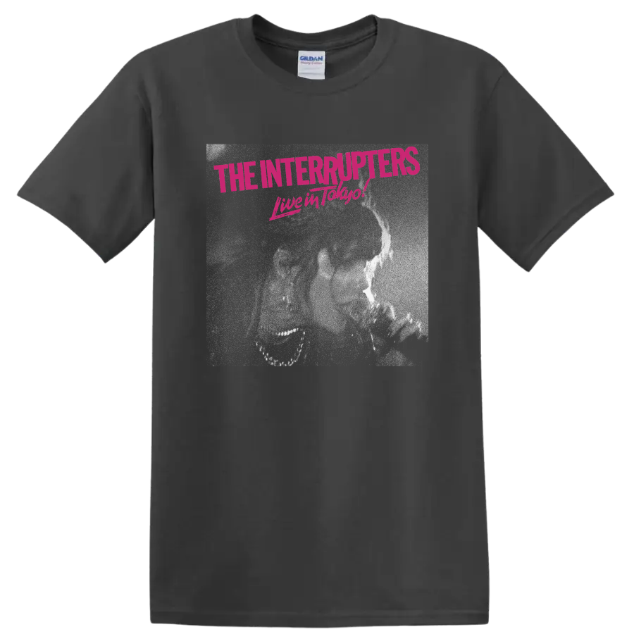 The Interrupters Live in Tokyo distressed magenta punk rock typography on a Charcoal T Shirt