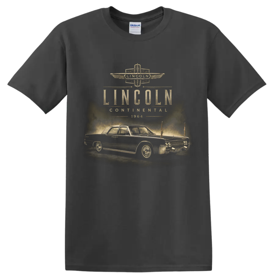 1964 Lincoln Continental vintage classic car graphic print on a Charcoal T Shirt