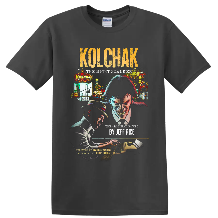 Carl Kolchak The Night Stalker vintage horror detective graphic on a Charcoal T Shirt