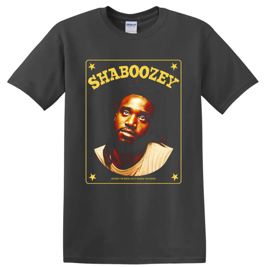 Shaboozey vintage country portrait with stars and Where I've Been quote on a Charcoal T Shirt