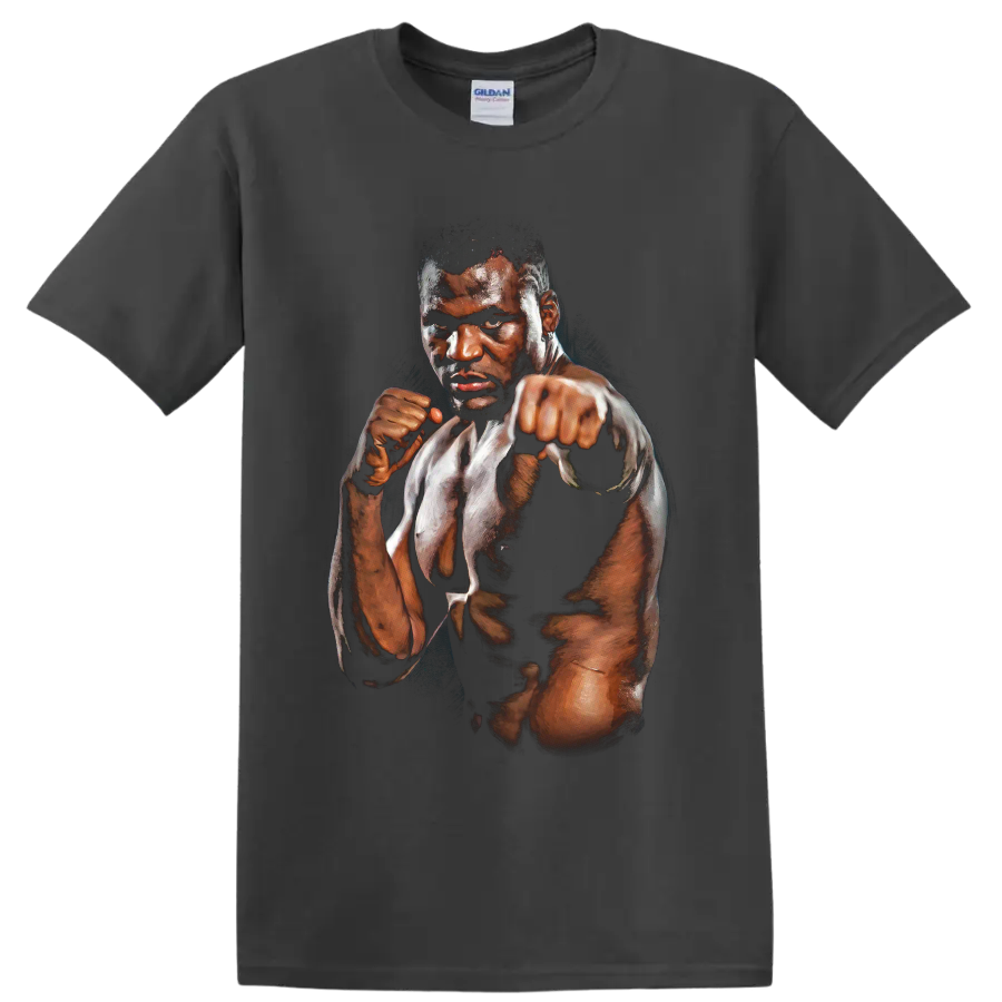 Bobby Green MMA fighter in a dramatic painted guard and forward-punch portrait on a Charcoal T Shirt