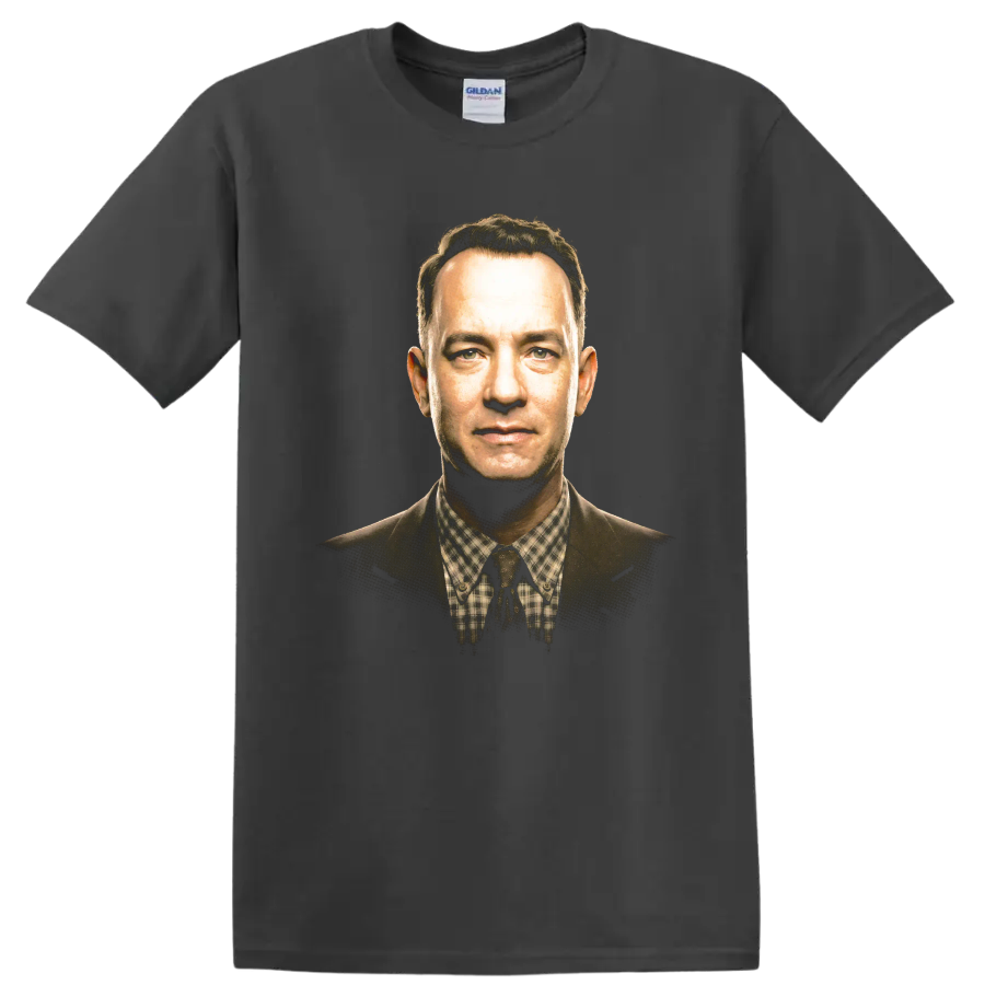 Michael Sullivan portrait from Road to Perdition, cinematic graphic print on a Charcoal T Shirt
