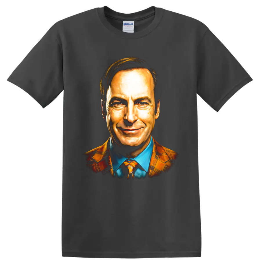 Jimmy McGill Better Call Saul colorful painterly portrait on a Charcoal T Shirt