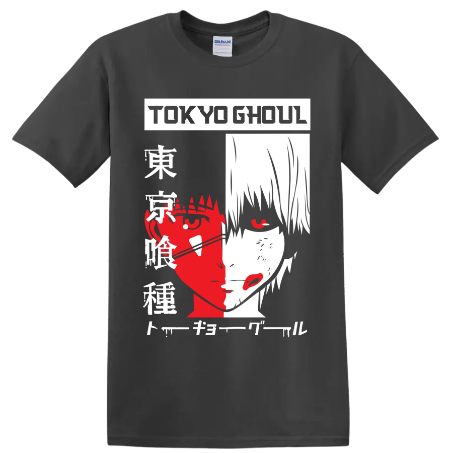 Faye Valentine Cowboy Bebop retro red, white, and black split portrait graphic on a Charcoal T Shirt