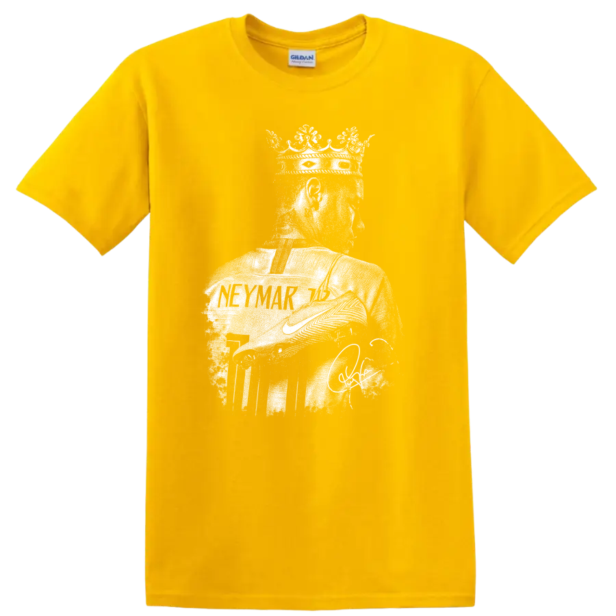 Retro Neymar soccer legend portrait graphic T - Daisy (Yellow)