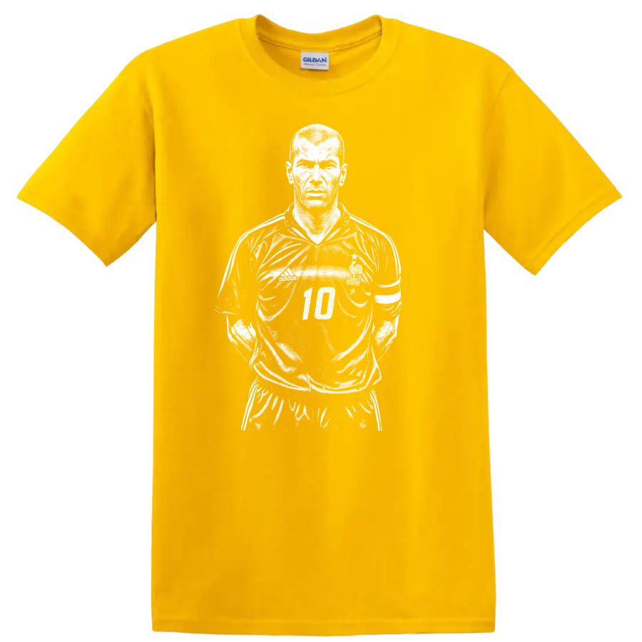 Black and white retro soccer portrait graphic T-shirt inspired by - Daisy (Yellow)