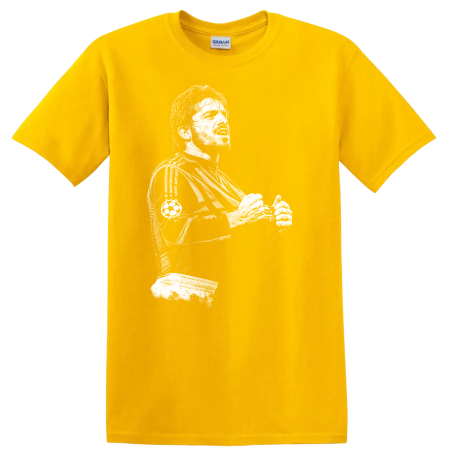 Retro black and white pixel portrait of Gennaro Gattuso soccer legend T - Daisy (Yellow)