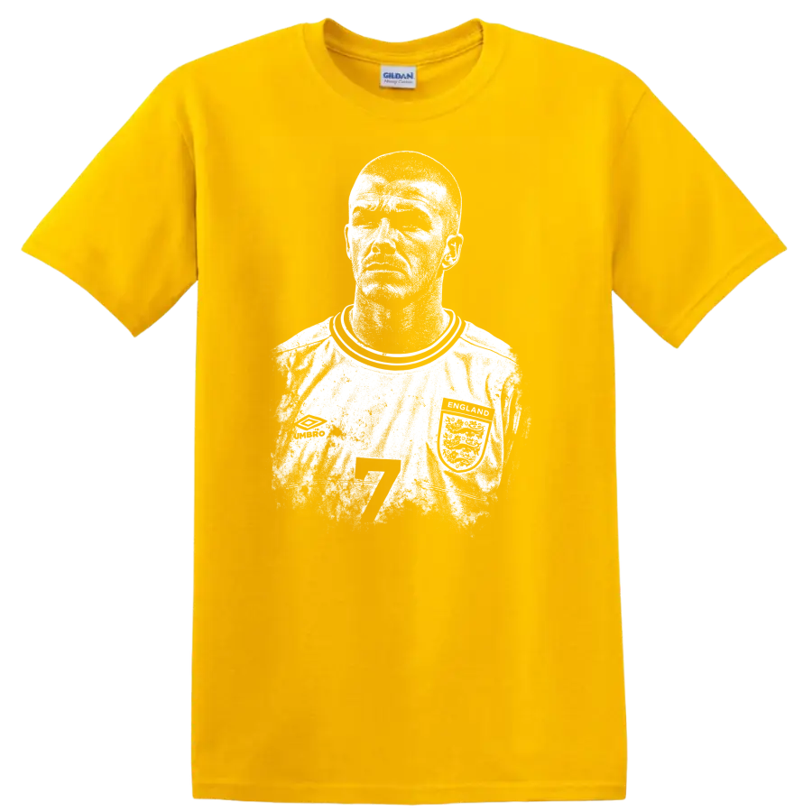 Retro soccer portrait David Beckham legend style T - Daisy (Yellow)