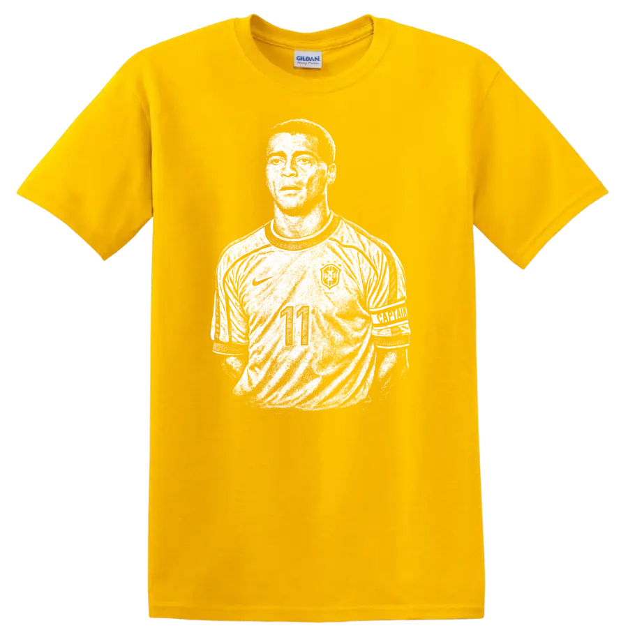 Retro soccer portrait legend style silhouette of Ronaldo Nazário T - Daisy (Yellow)