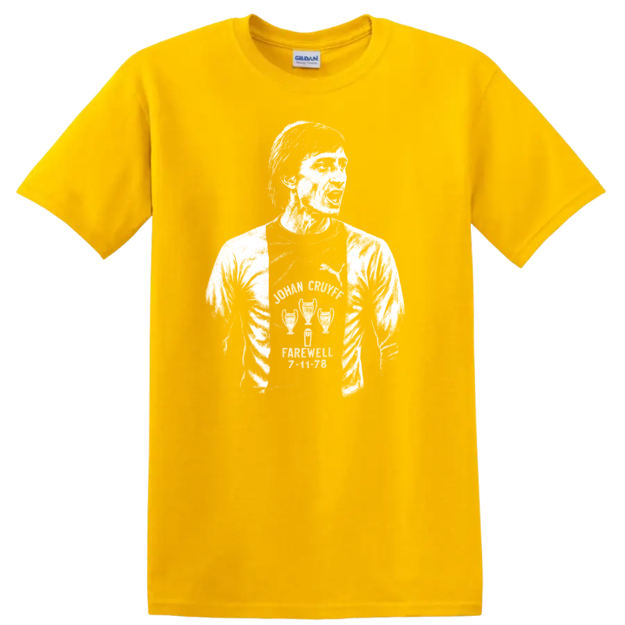 Retro black and white soccer legend portrait graphic T - Daisy (Yellow)