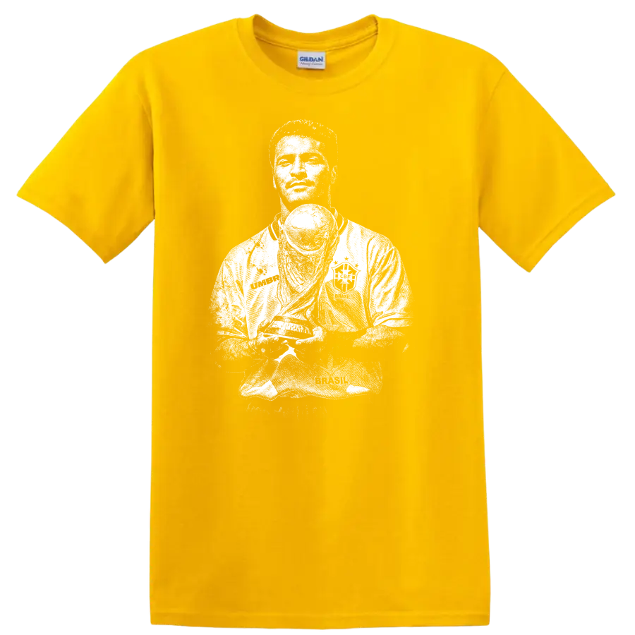 Retro soccer portrait silhouette of Romário de Souza Faria T - Daisy (Yellow)