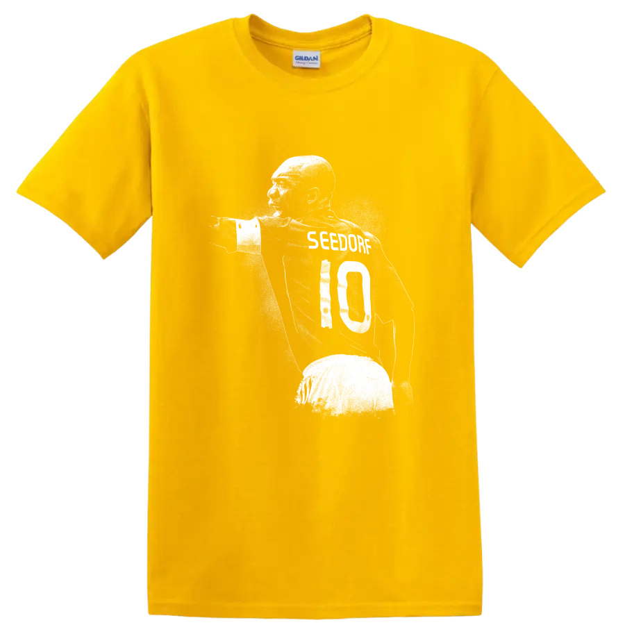 Retro soccer portrait design of Clarence Seedorf style T - Daisy (Yellow)