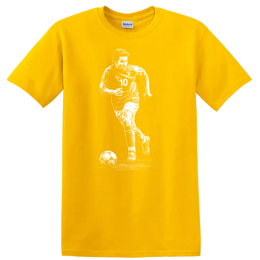 Black and white retro soccer portrait of Alessandro Del Piero T Shirt - Daisy (Yellow)