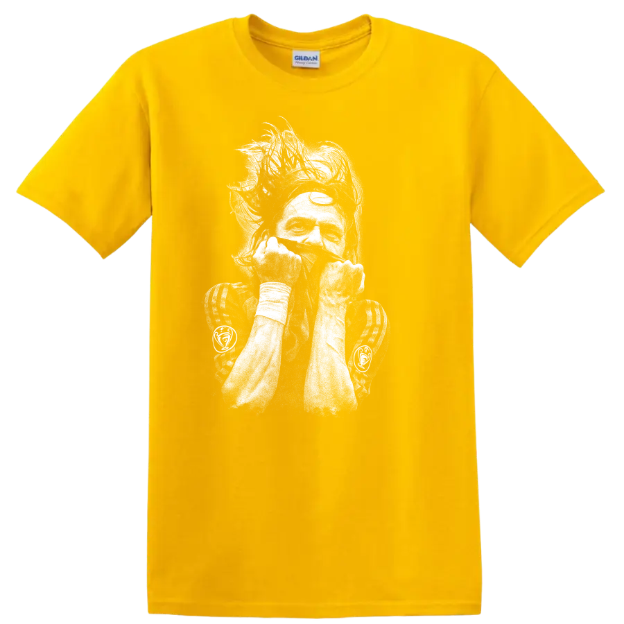 Retro soccer portrait of Zlatan Ibrahimović style T Shirt - Daisy (Yellow)