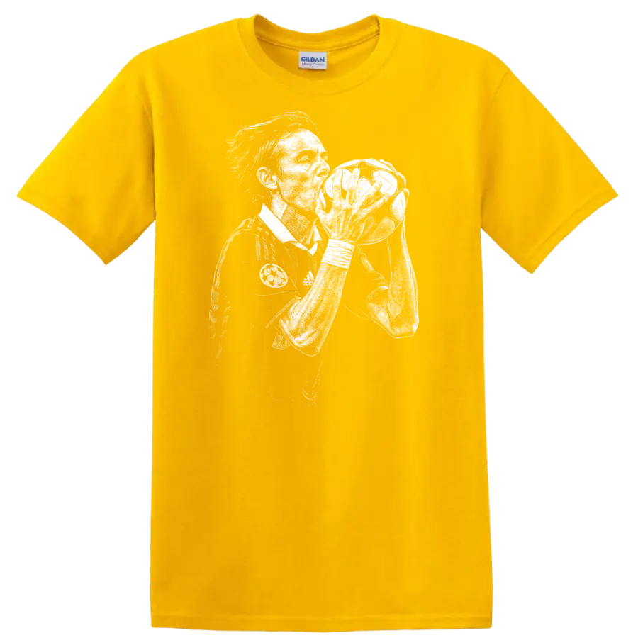 Retro soccer portrait of Filippo Inzaghi legend style T shirt - Daisy (Yellow)