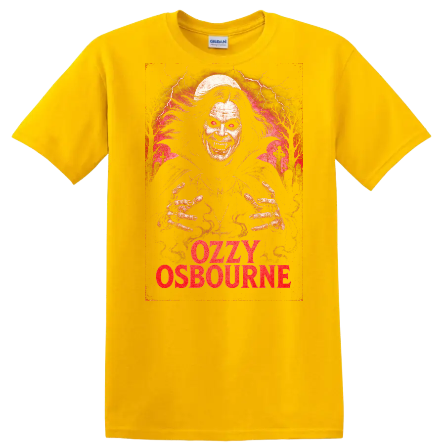 Ozzy Osbourne Retro Heavy Metal Horror Art T Shirt - Daisy (Yellow)