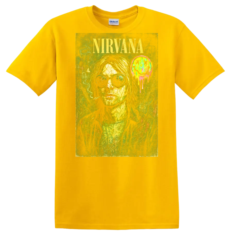 Nirvana Retro Rock Album Cover Legend Style T Shirt - Daisy (Yellow)