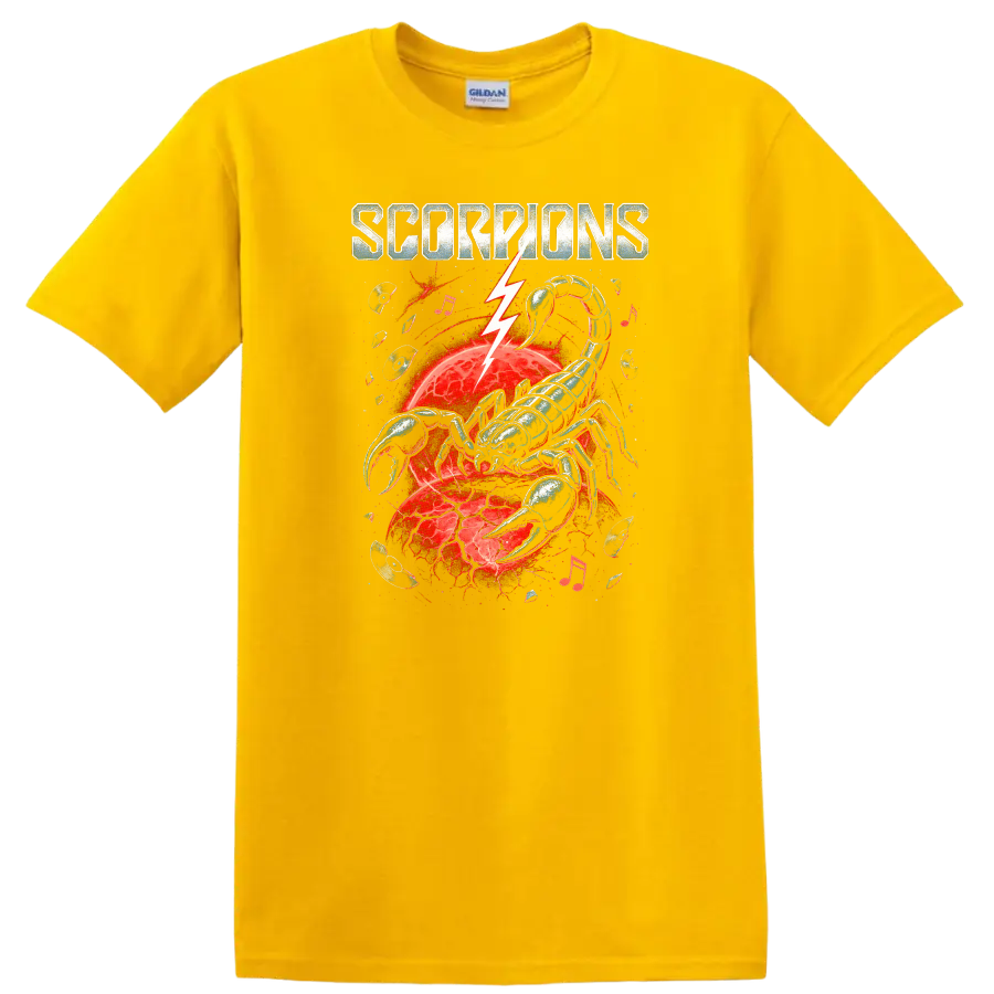 Scorpions Retro Rock Heavy Metal Album Style T Shirt - Daisy (Yellow)