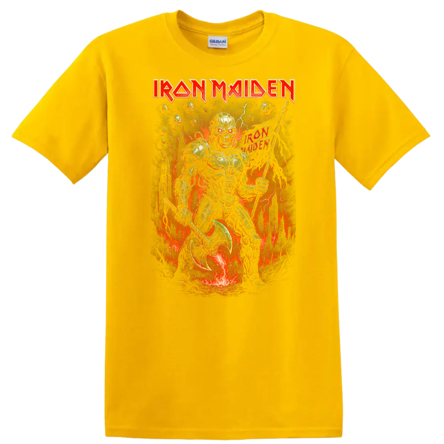 Iron Maiden Retro Heavy Metal Album Cover Style T Shirt - Daisy (Yellow)