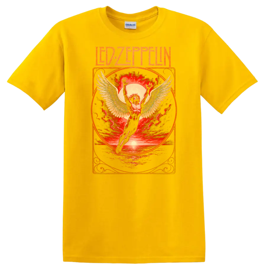 Led Zeppelin Retro Heavy Metal Album Cover Style T Shirt - Daisy (Yellow)