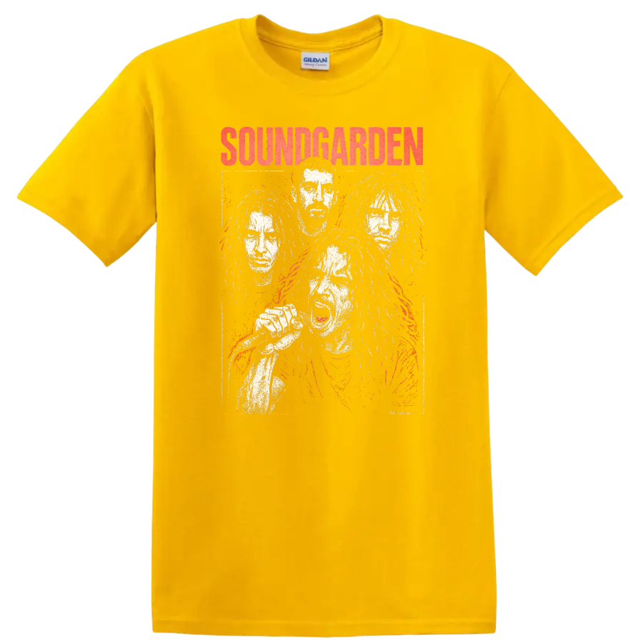 Soundgarden Retro Heavy Metal Album Cover Style T Shirt - Daisy (Yellow)