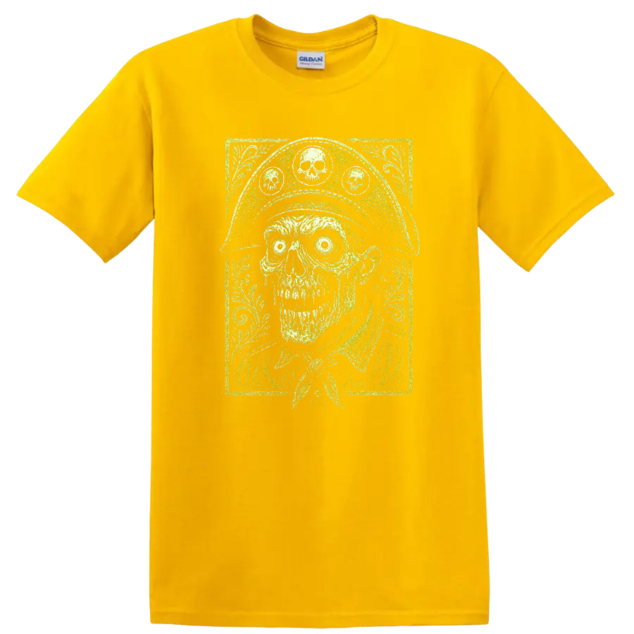 Retro Skull Heavy Metal Legend Graphic T Shirt for Rock Fans - Daisy (Yellow)