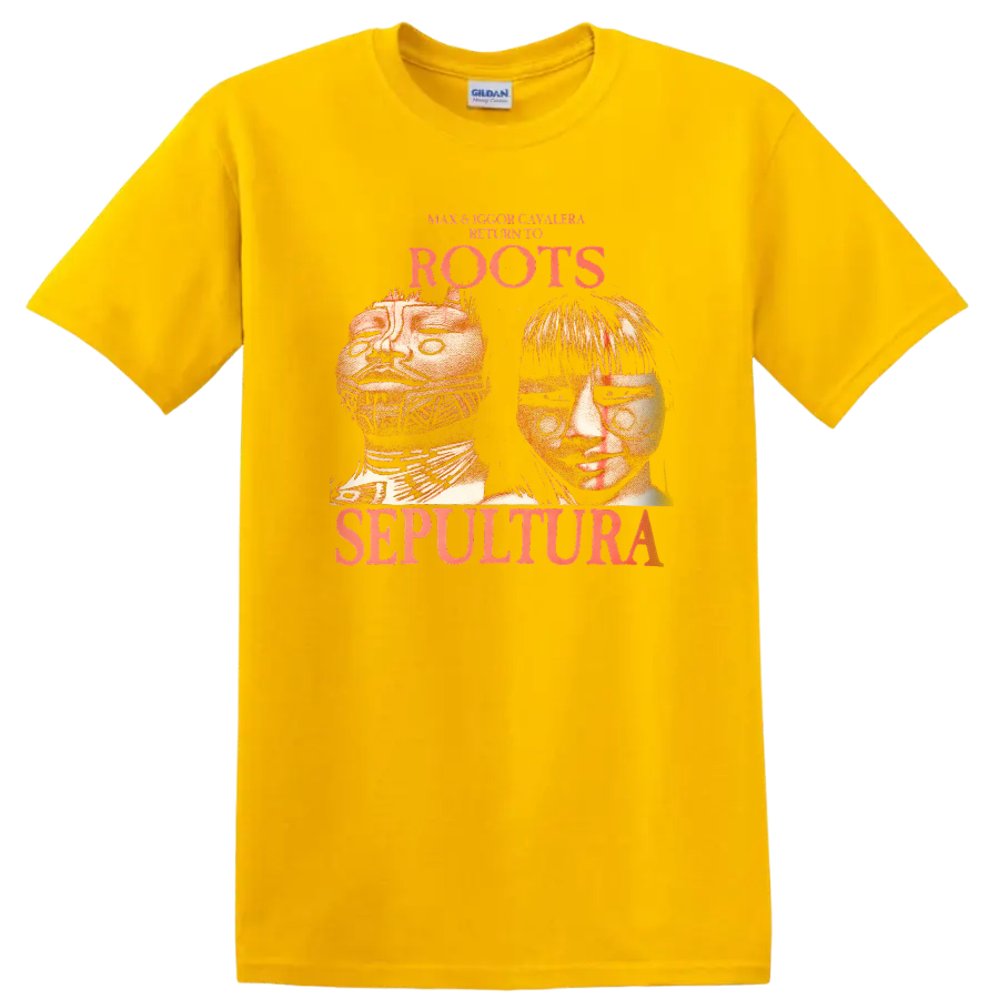 Max & Igor Cavalera Roots Sepultura Retro Metal Band T Shirt - Daisy (Yellow)