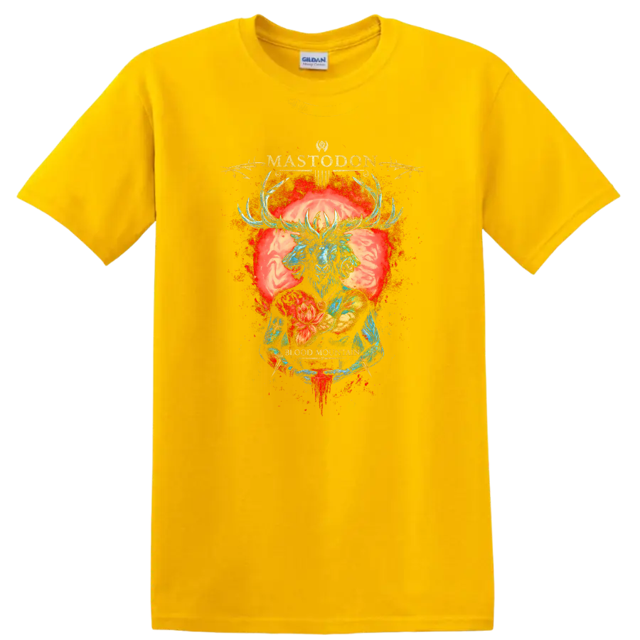 Mastodon Retro Heavy Metal Album Cover Style T Shirt - Daisy (Yellow)